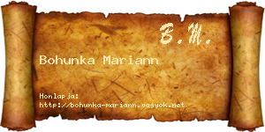 Bohunka Mariann névjegykártya