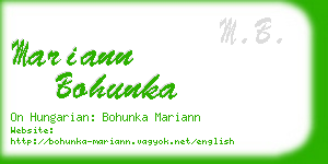 mariann bohunka business card